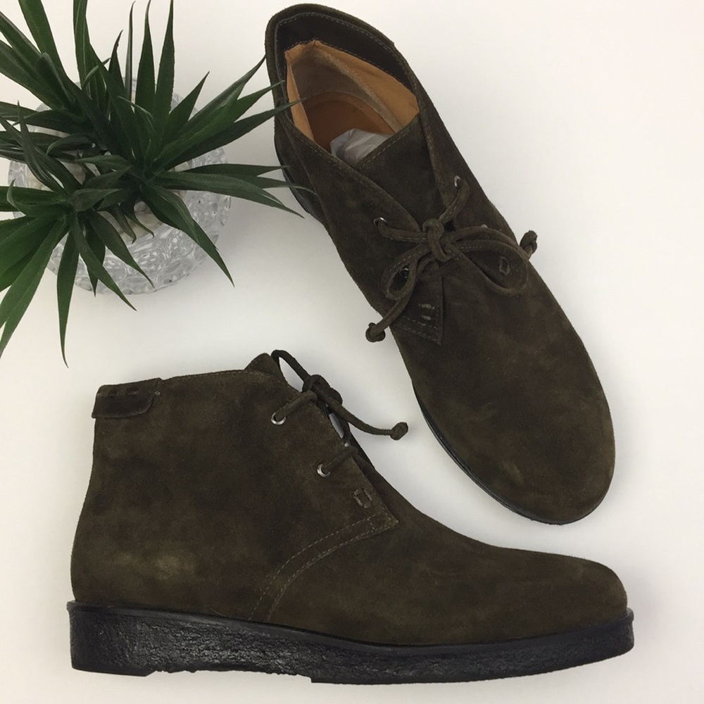 Via Spiga Olive Green Suede Chukka